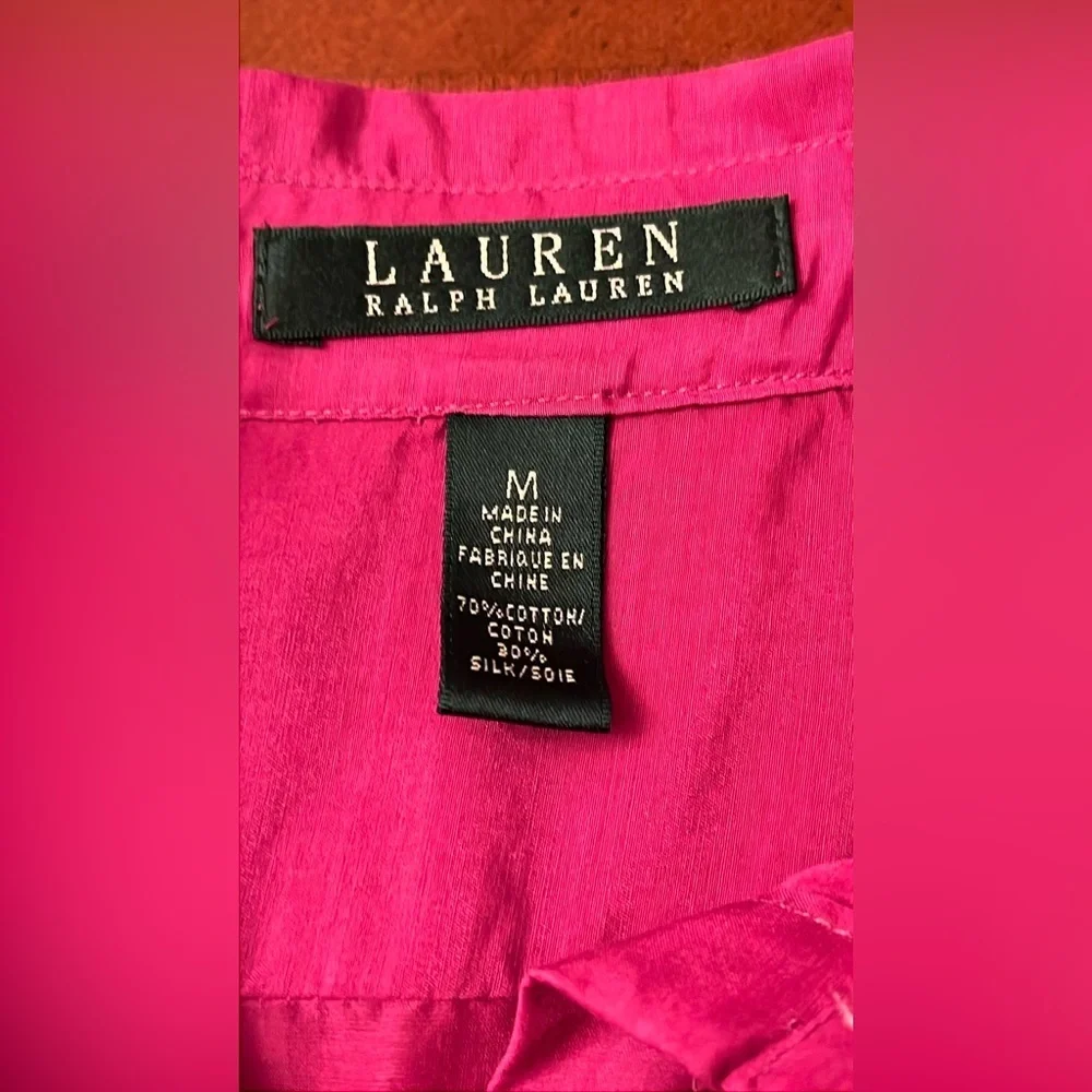 Ralph Lauren Silk Blouse Fuscia MEDIUM - Picture 3 of 8